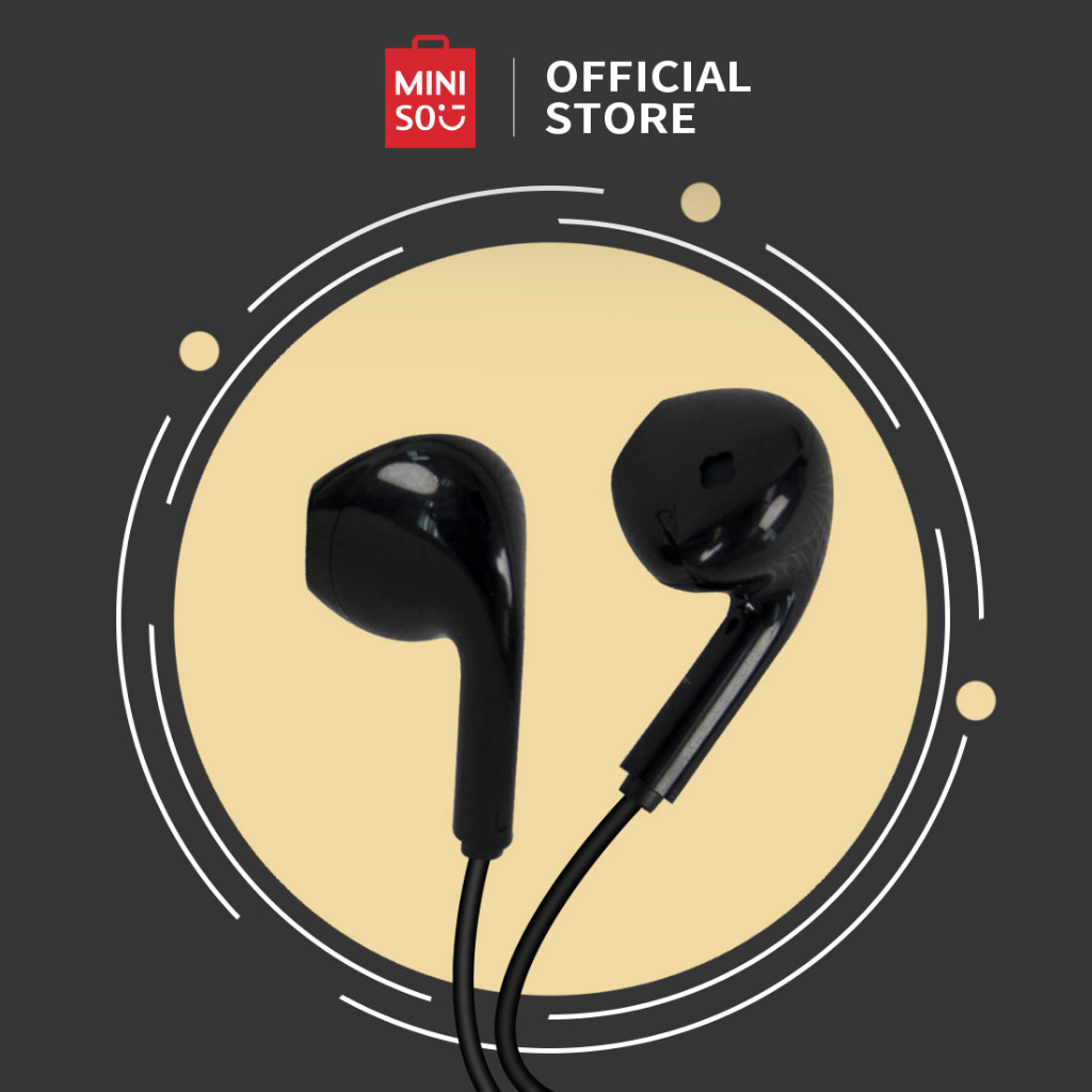 Miniso Headphone in-ear headphone musik headphone pengurangan kebisingan yang tahan lama headphone u