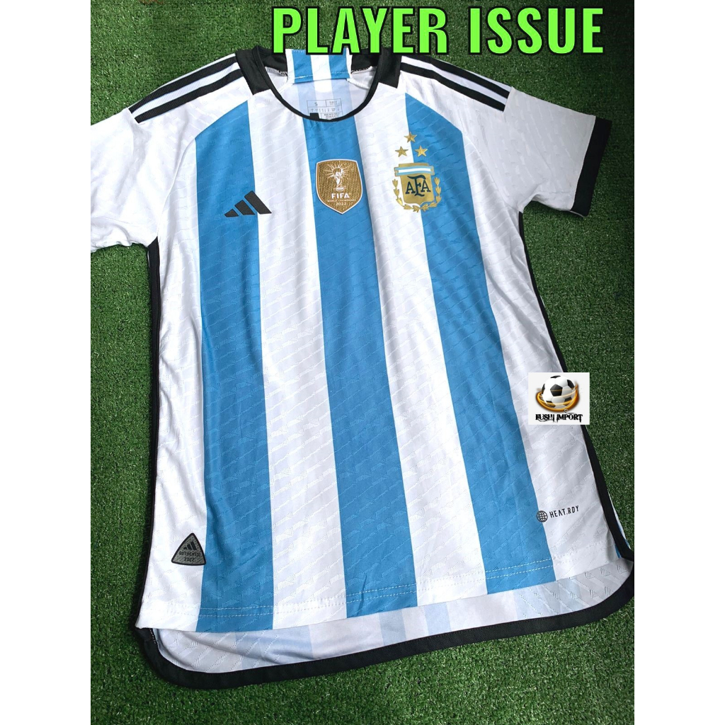 Player Issue | Jersey Baju Bola Argentina Home 3 Star Bintang 3 World Cup Piala Dunia 2022 Heat Rdy