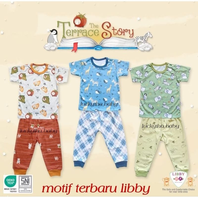 3 Set Libby Setelan Oblong Pendek + Celana Panjang Mix Size S - XXL