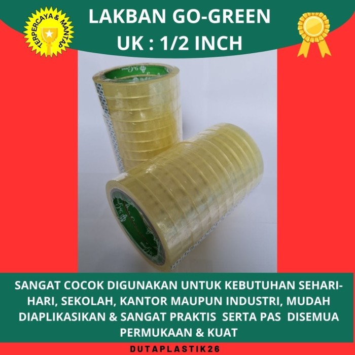 

Lakban Tape Isolasi Selotip Bening 1/2 inch / 12 mm x 65 Yard