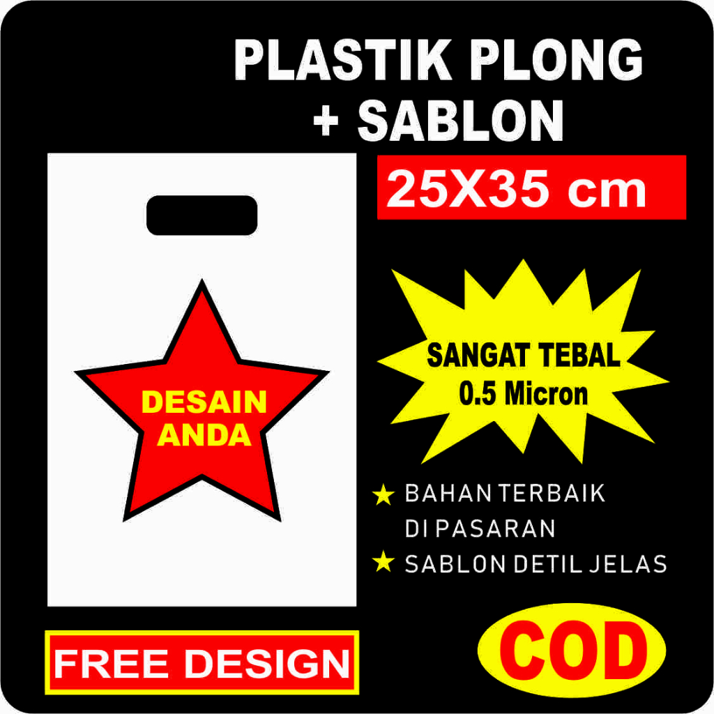 

sablon plastik olshop ukuran 25 X 35 cm