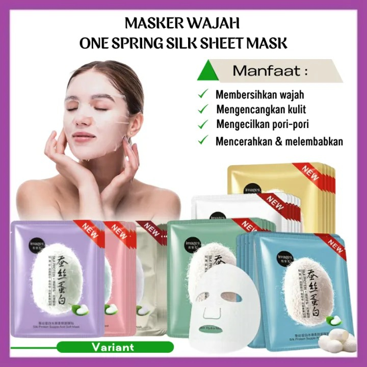 Masker Wajah One Spring Silk Sheet Mask Sutra Korea Kulit Cerah Pelembab Natural Skin Care