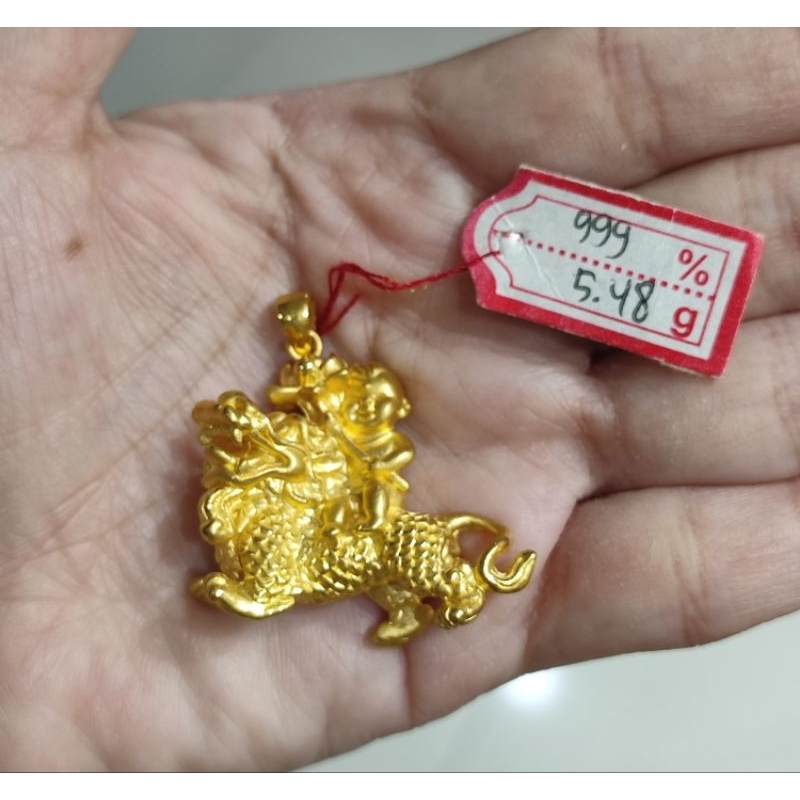 Liontin emas 24k naga nacha