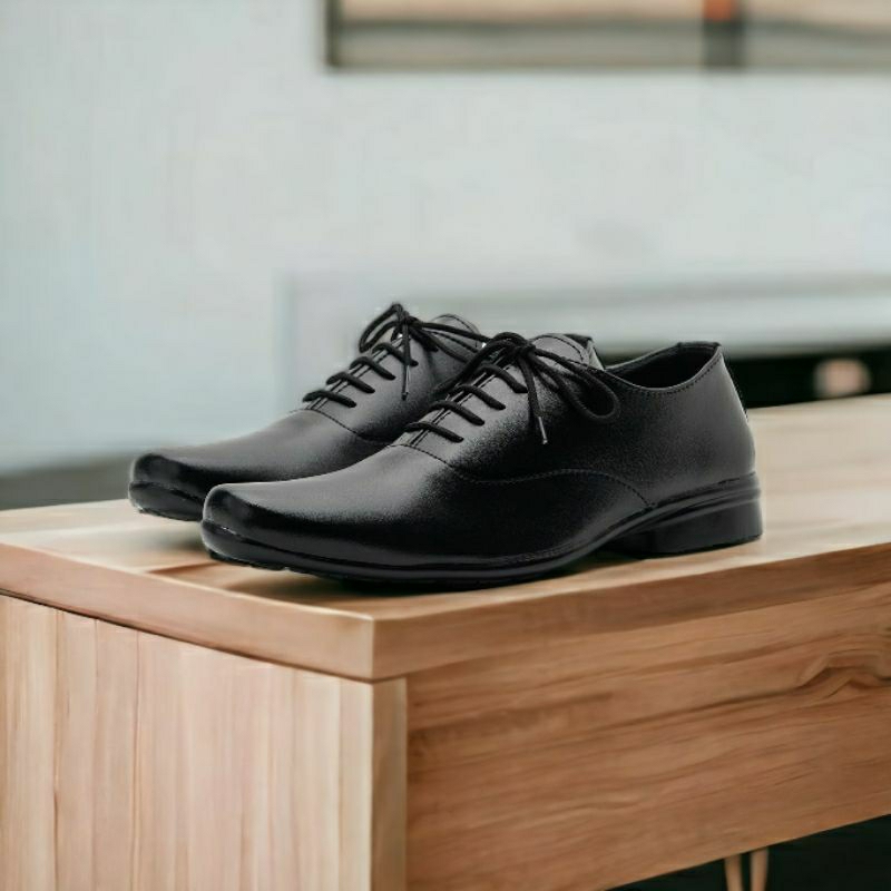 BALMORAL Sepatu Formal Pria Pantofel Tali Hitam Oxford Kerja Kantor Original Premium Synthetic Leather