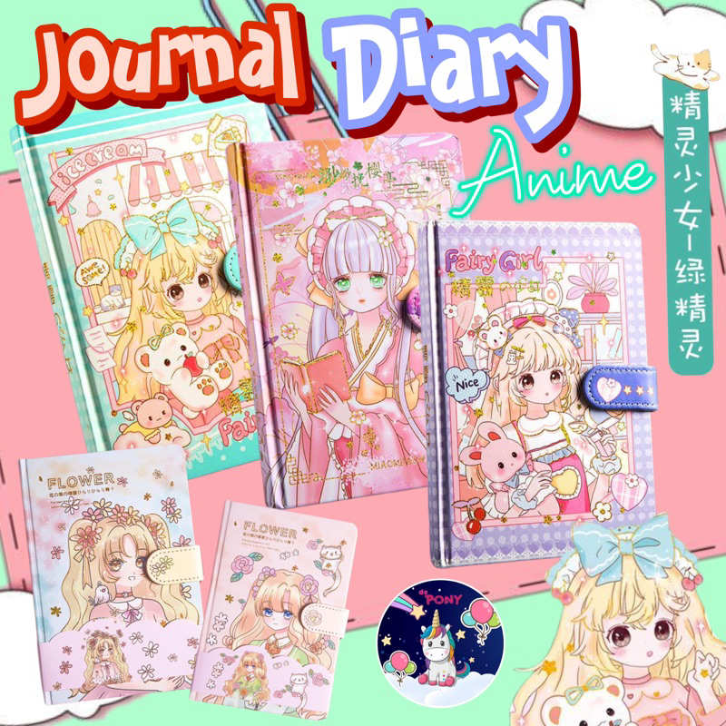 Journal Book Aesthetic Anime jurnal Buku Cute