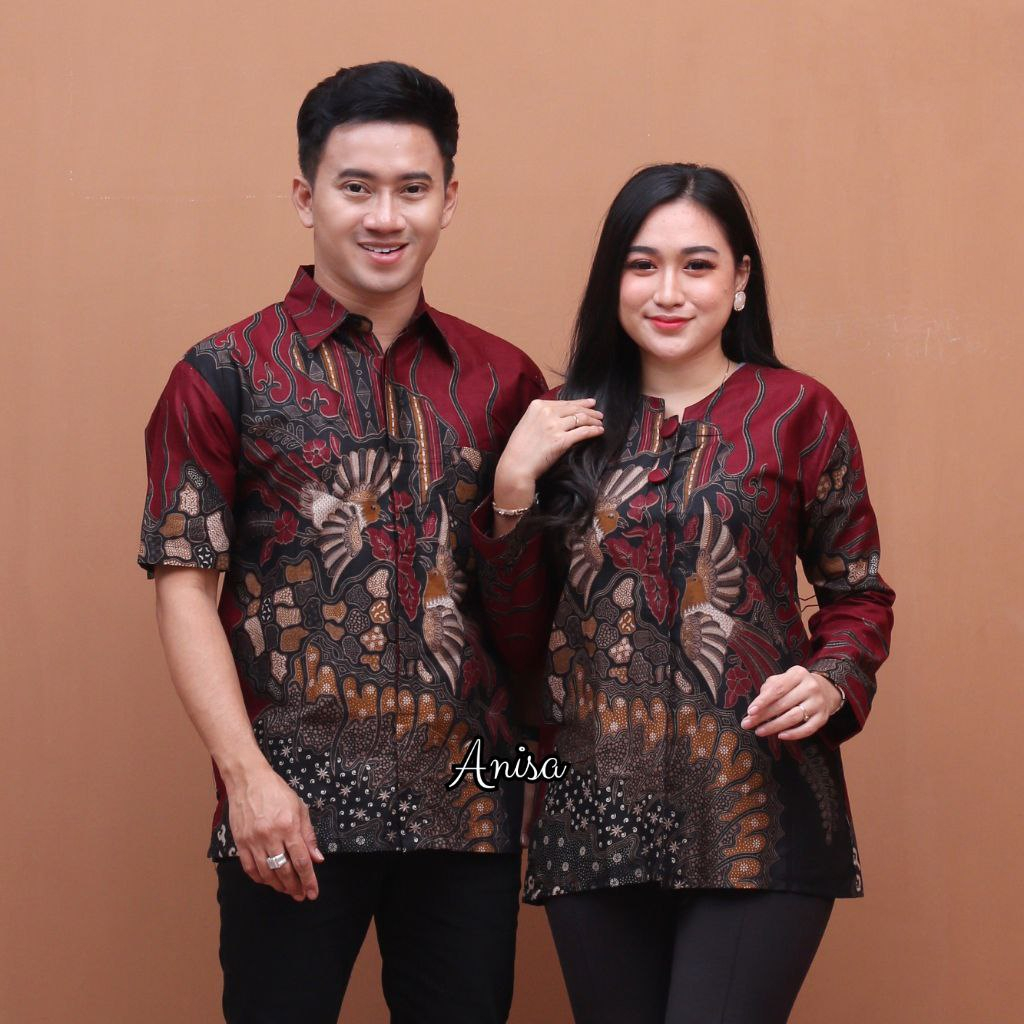 Batik Couple Modern Atasan Blouse Batik Kerja Kantor Wanita Seragam Batik M L XL XXL