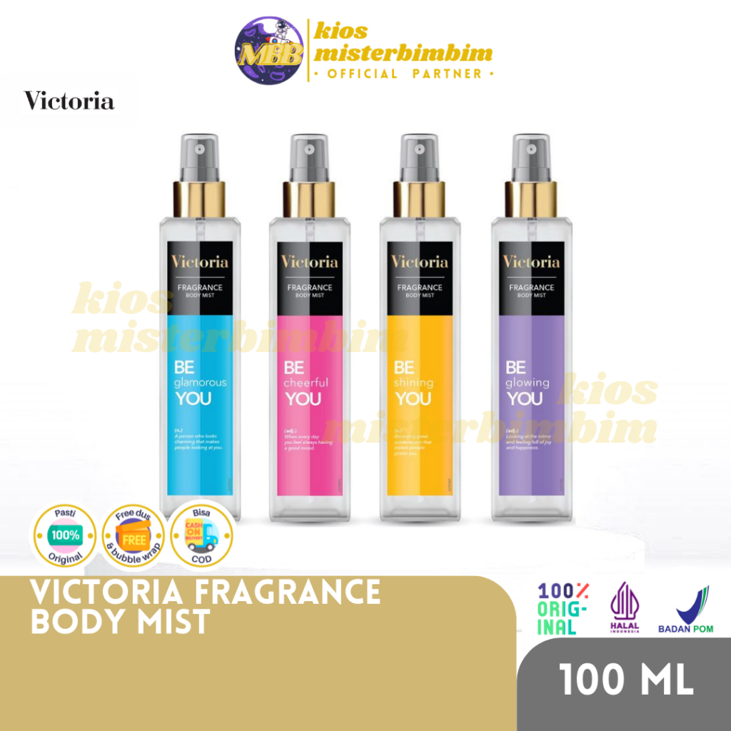 Victoria Fragrance Body Mist 100ML Shine Cheer Glow Glam / Parfum Wanita Wangi Tahan Lama Longlasting Perfume