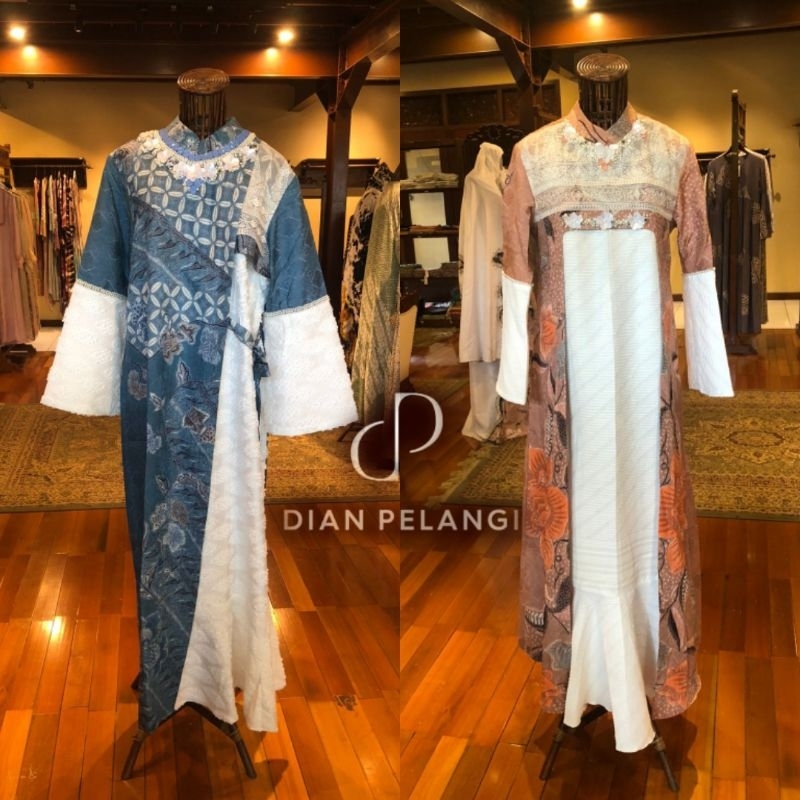 abaya dress teun viscos batik mix tenun sulam bulu renda payet baju kaftan wanita mewah glamour kond