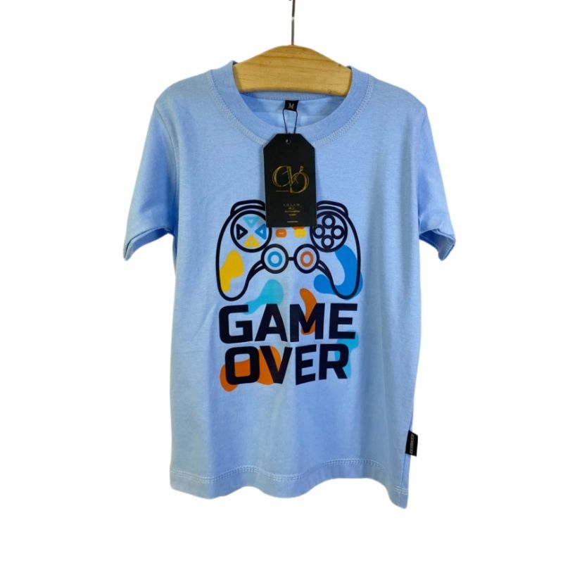 Rya.id - Kaos Distro Anak Laki-Laki Motif Game Over Combed 30s