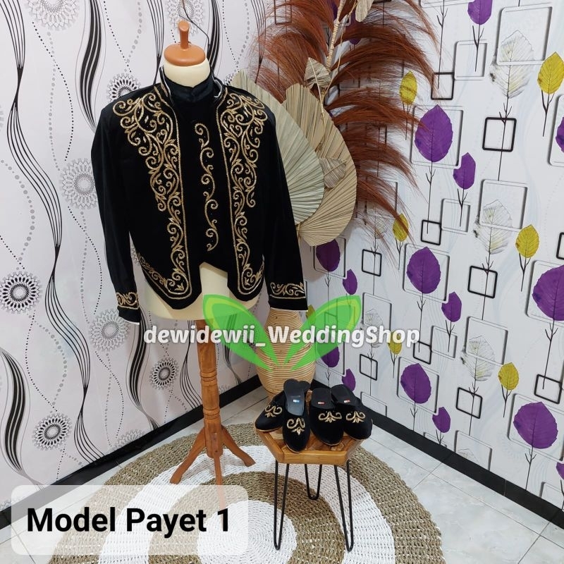 Beskap Pengantin / Beskap Bludru Payet - Model Payet 1