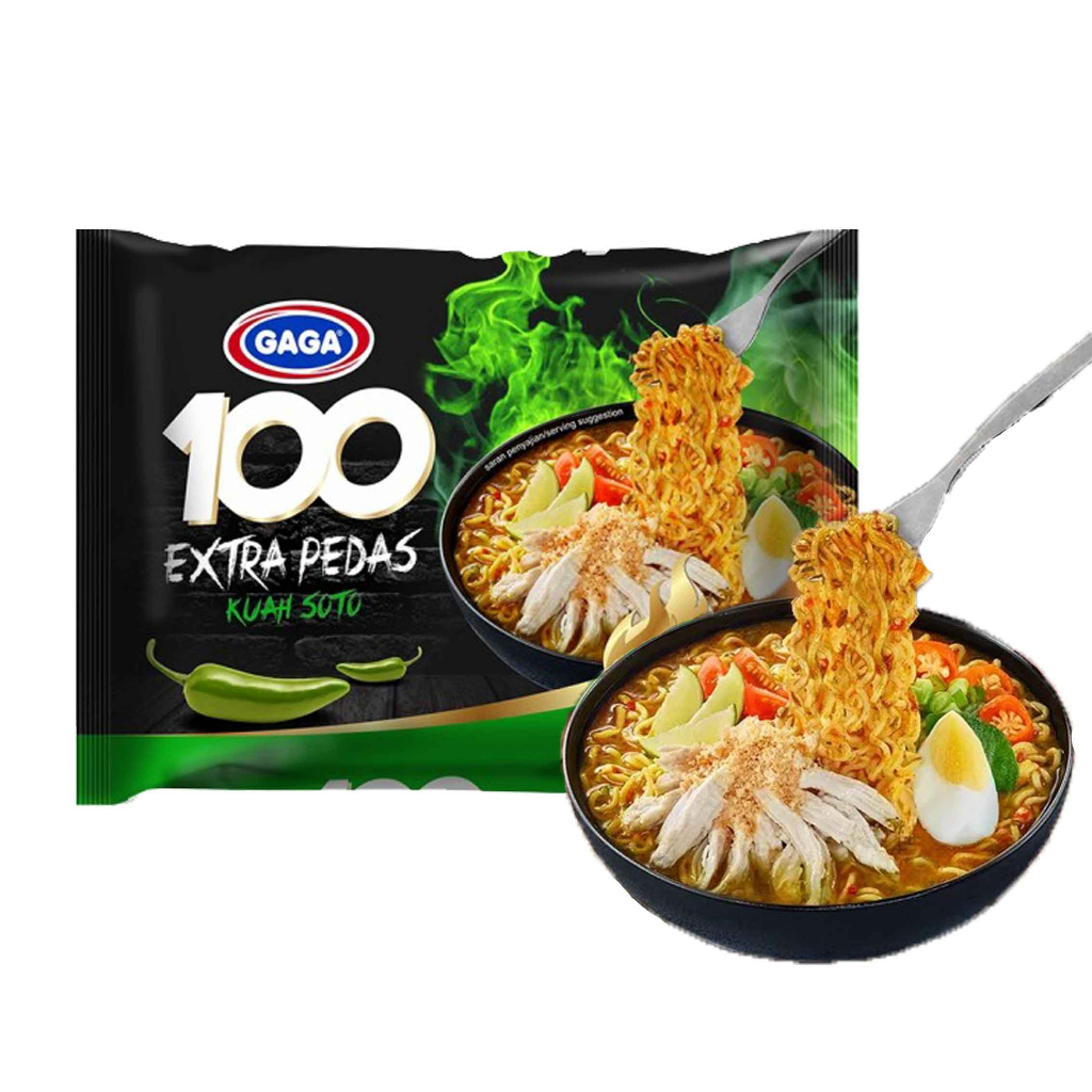 Mie Instan Gaga 100/ Mie Extra Pedas/ Mie Kuah Rasa Soto