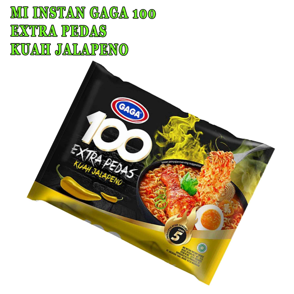 Mie Extra Pedas* Mie Instan Gaga 100* Mie Kuah Jalapeno