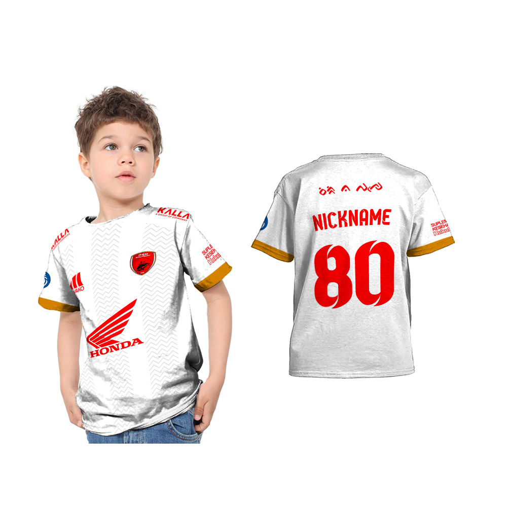 Baju Kaos Tshirt Anak Jersey PSM Makassar 2022-2023 Away Home Full Printing Custom