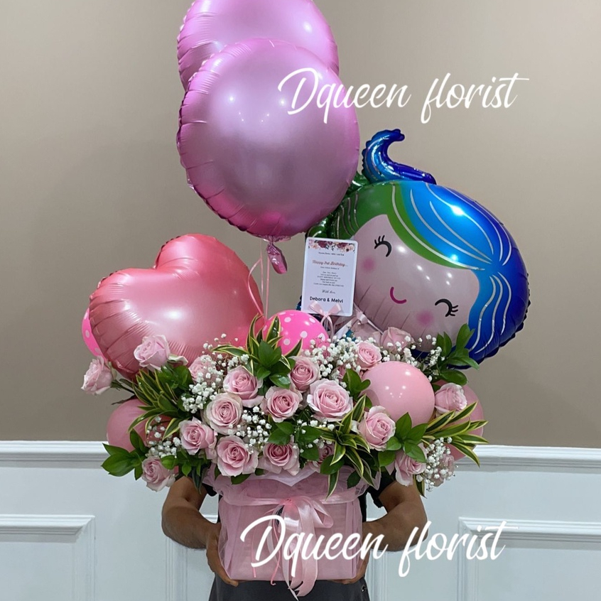 bunga flower ulang tahun birthday balon buket