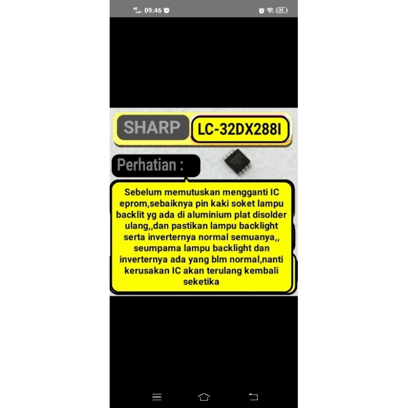 IC eprom sharp LC-32DX288I LC-32DX2881