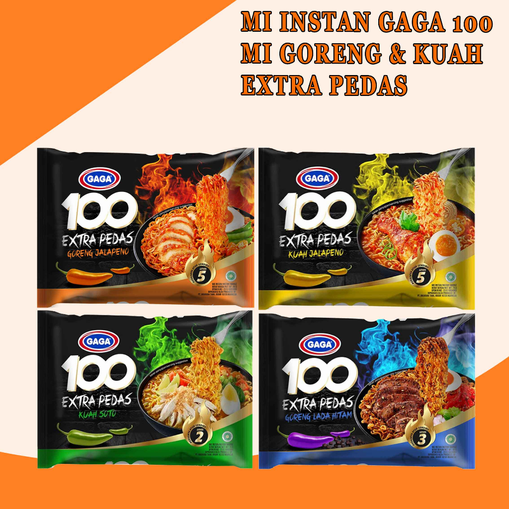 MI INSTAN GAGA 100 75g / MIE INSTAN ANEKA VARIAN