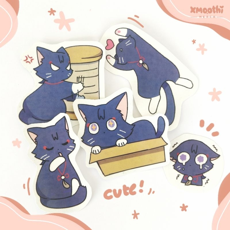 

SCARA MEOW - GENSHIN IMPACT DECO STICKERS - FANMADE STICKER by xmoothi - WANDERER CAT