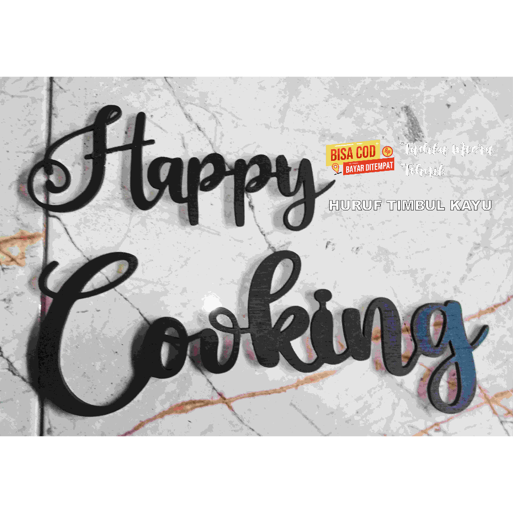 Hiasan Dinding HAPPY COOKING || Dekorasi Dinding Walldecor || Dekorasi Rumah Home Sweet Tempel Timbu