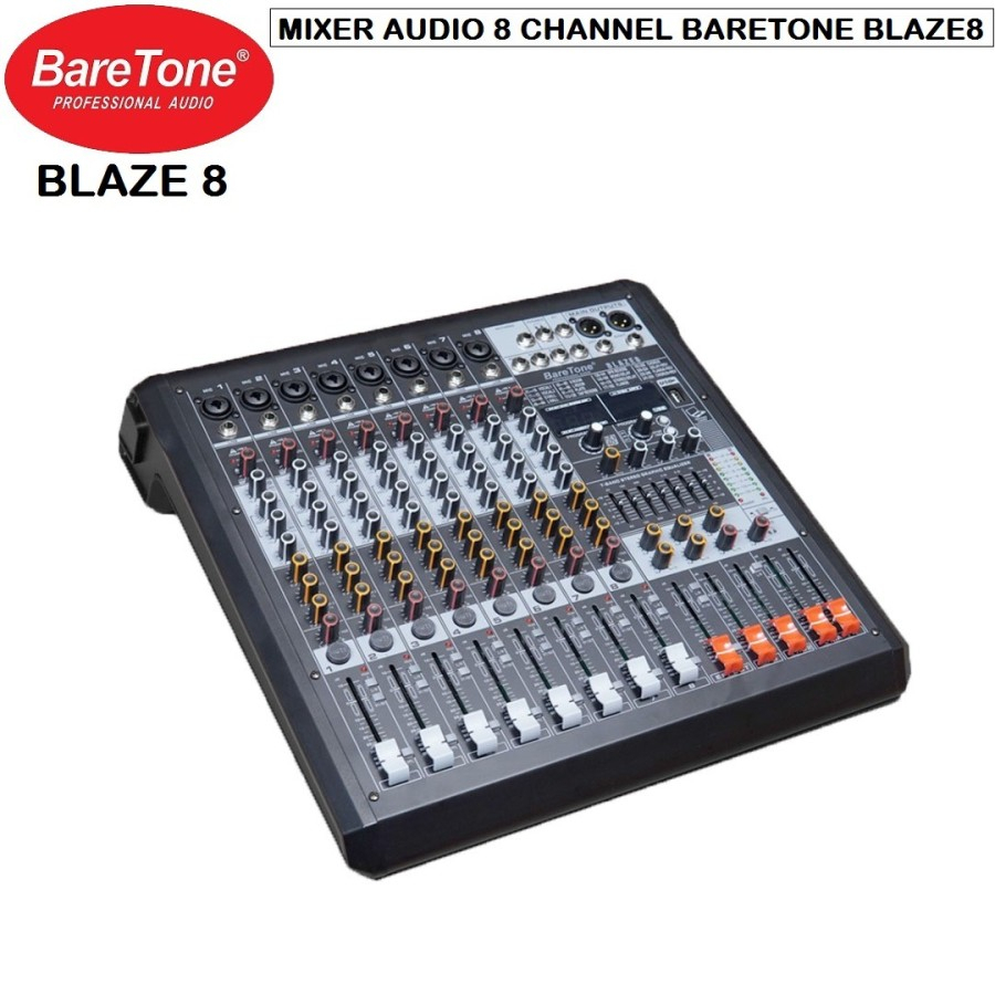 Mixer Audio BareTone BLAZE 8 Professional MIxer 8 channel Bluetooth
