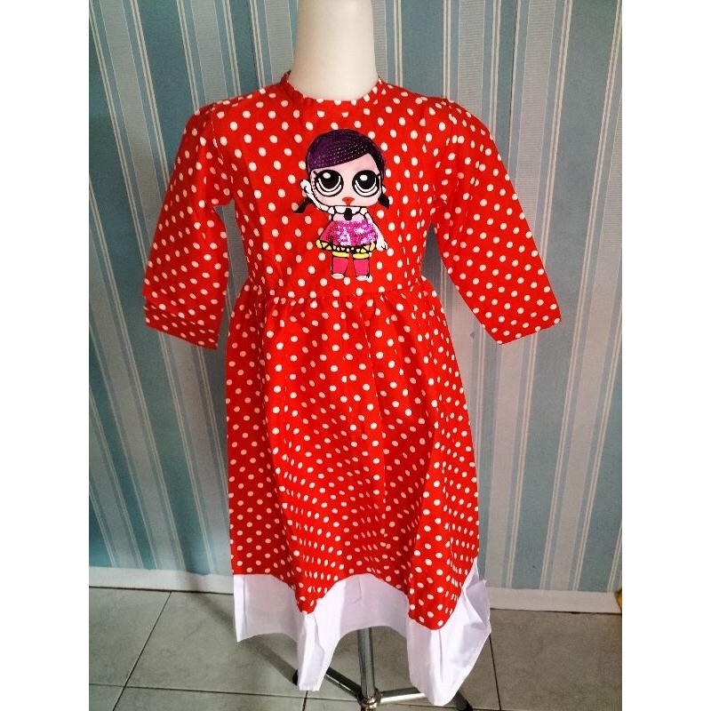 sale gamis anak polkadot,gamis anak perempuan 3-5 tahun