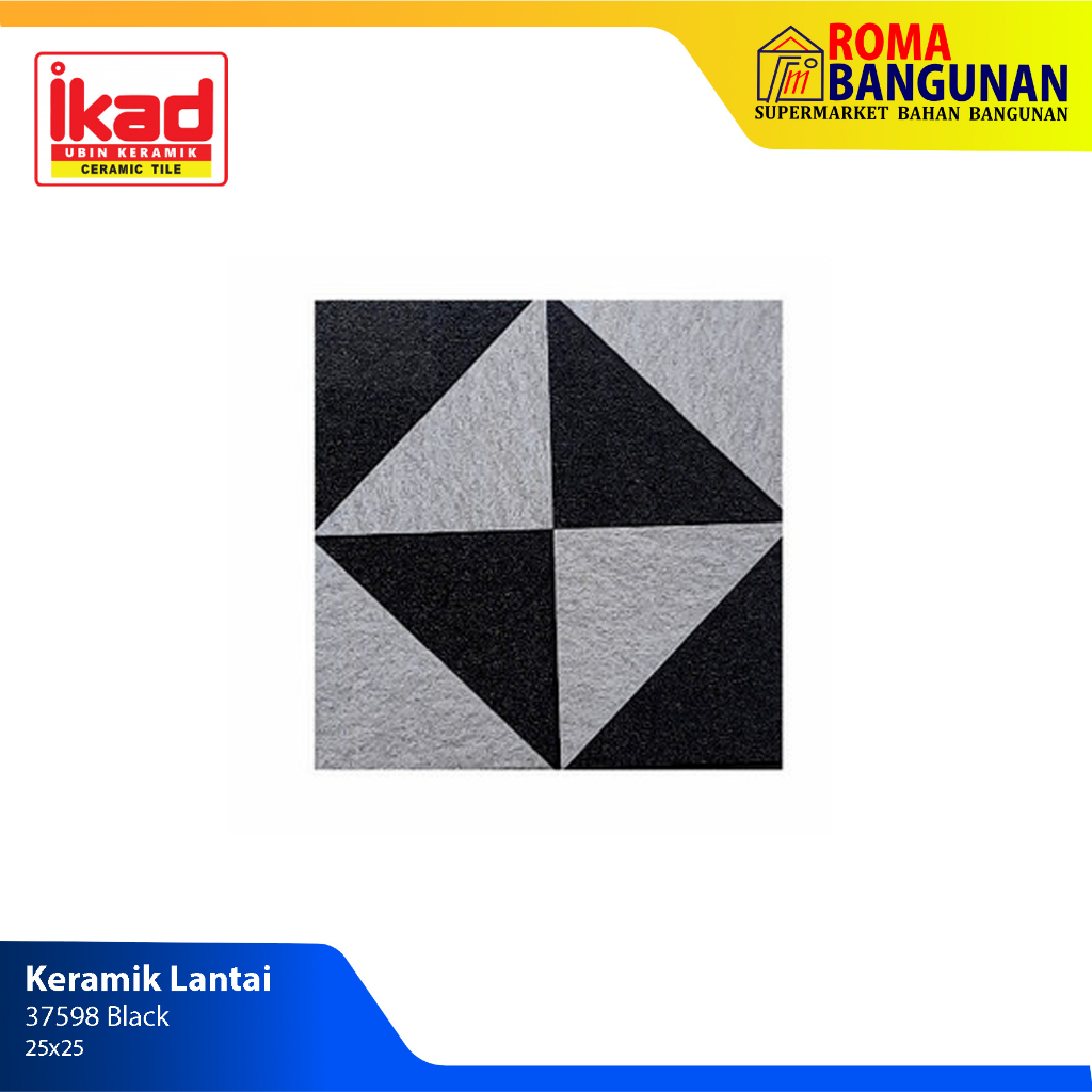 Ikad Keramik Lantai / Keramik Kamar Mandi / Keramik 37598 Black / 2559 Brown 25X25