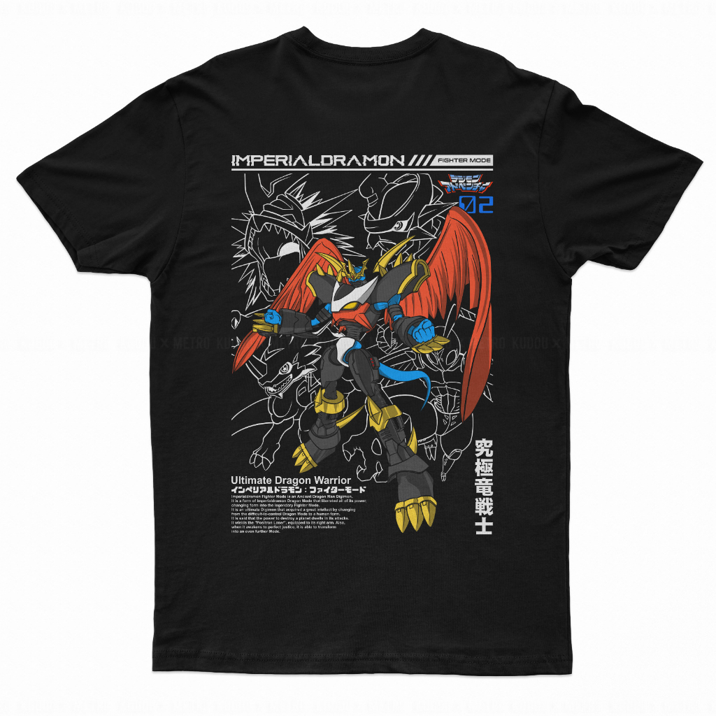 TORIZU Tshirt Digimon Imperialdramon Fighter Mode Anime Manga Premium Unisex