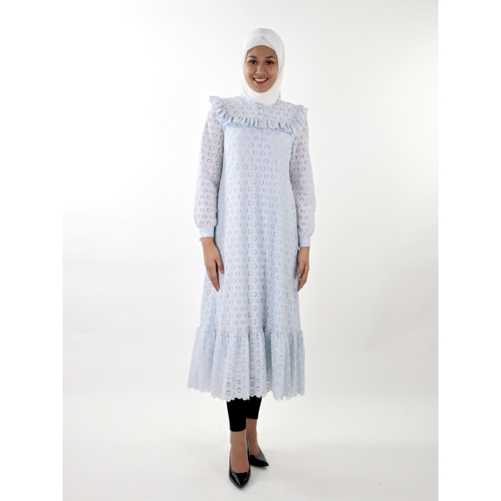 Yui Floral Gamis-BLUE