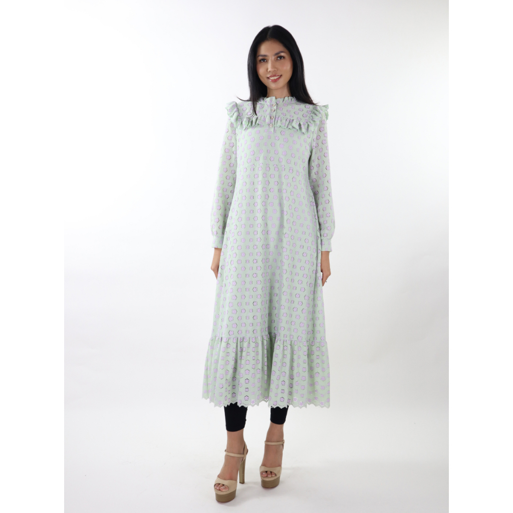 Yui Floral Gamis-GREEN