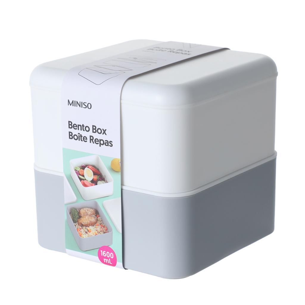 Miniso Square double layer bento box 1600ML kotak makan double layer bento box