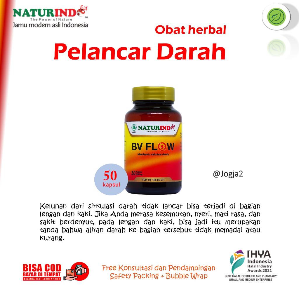 BV Flow Obat Pelancar Darah Penyumbatan Kesemutan Kebas Varises BV Flow Naturindo