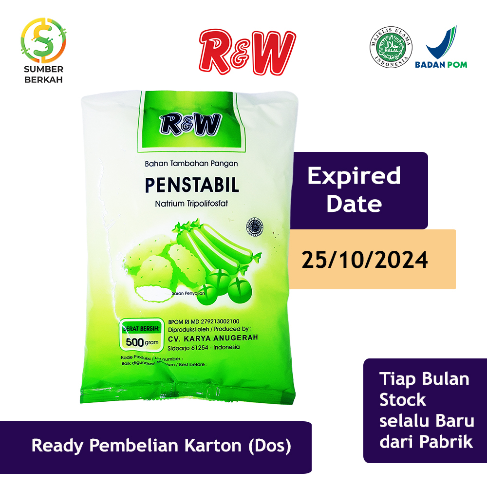 Pengenyal Penstabil Bakso Mie Nugget Jenang Halal Rajawali R&amp;W RW 500 g