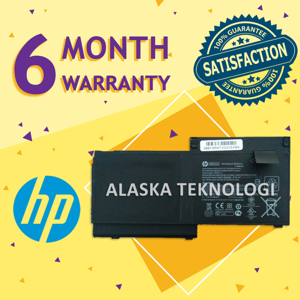 Original Baterai Laptop HP Elitebook 720-G1 720-G2 725-G2 725-G3 755-G3 820 820-G1 820-G2 - F6B38PA 