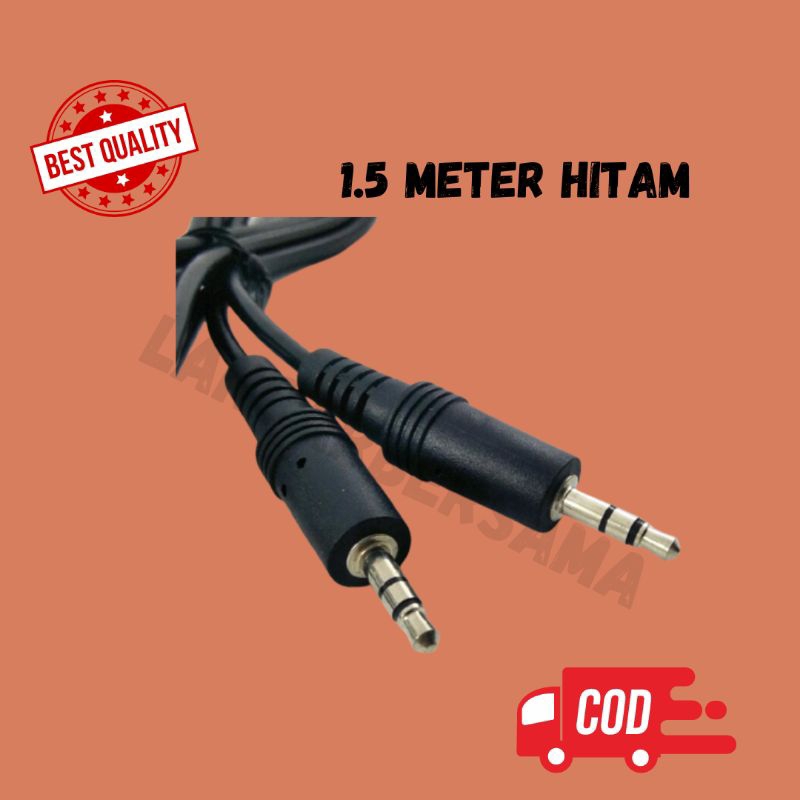 KABEL 1 JACK MINI STEREO TO 1 JACK MINI STEREO 1,5M FULL HITAM/ KABEL AUDIO/ KABEL VIDEO/ KABEL AUDIO VIDEO MURAH/ KABEL AUDIO VIDEO BAGUS