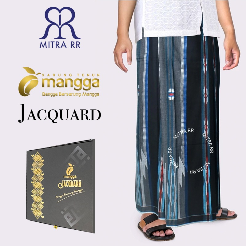 Sarung Mangga Jacquard Black | Sarung Tenun Dewasa Premium Original Satuan/ Grosir