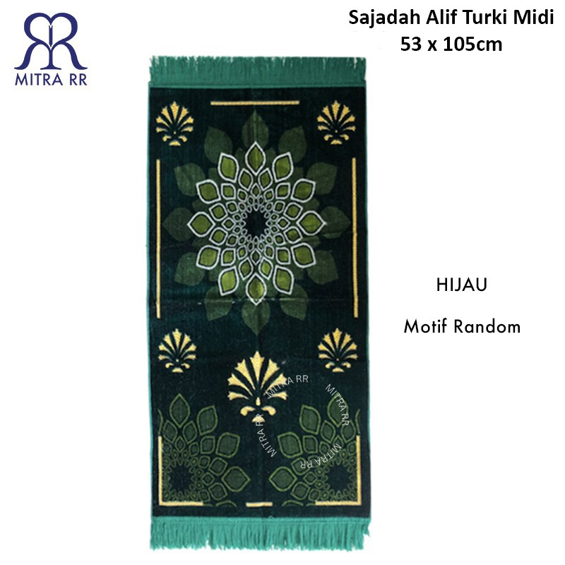 Sajadah Turki | Sajadah Alif Motif Warna Ukuran Midi Tanggung 53x105