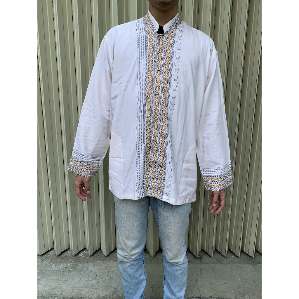 Baju Koko UKURAN XXL Warna Cream Pria Dewasa Lengan Panjang Edisi Lebaran / HBA Sarinda Classic