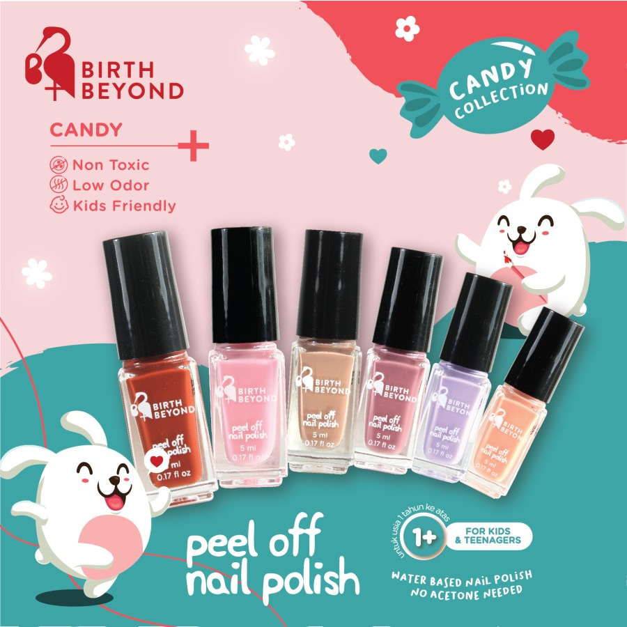 BIRTH BEYOND PEEL OFF NAIL POLISH CANDY 6PC 5ML