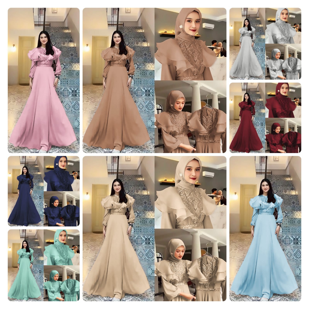 REALPIC MAXY MEGHAN 3 UKURAN M L XL FASHION PAKAIAN WANITA DRESS GAMIS MAXY BAHAN SHAKILA MS ADA VIDEO REAL PRODUK