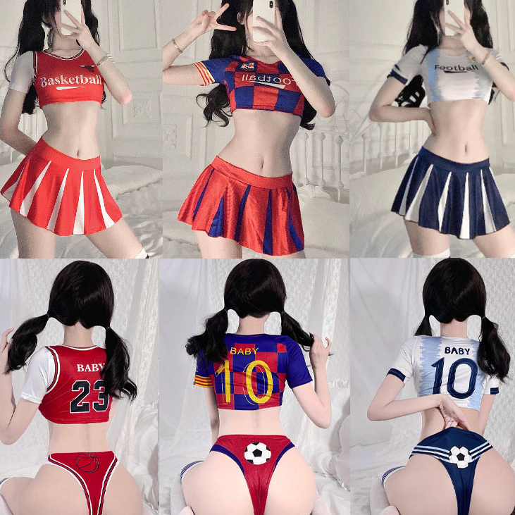 Lingerie Sexy hot Cosplay Seragam Sepak Bola Gadis Set 3A557