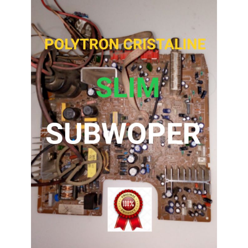 MESIN TV POLYTRON CRT 21 IN.CRISTALINE SLIM SUBWOPER