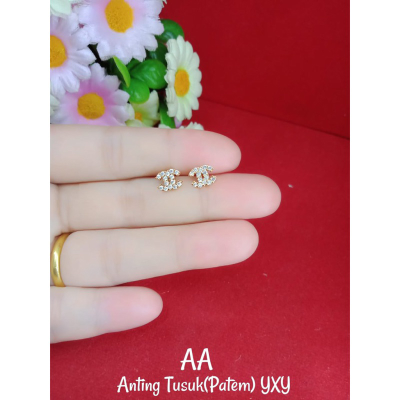 Anting Tusuk Wanita Dewasa Lapis Emas 18k