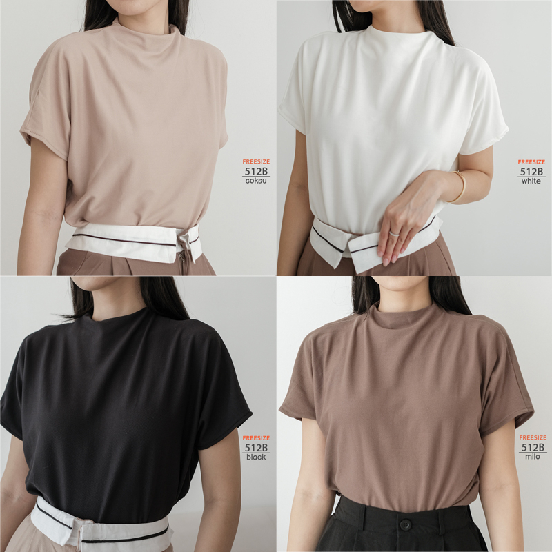 ARENA - Basic High Neck Women Rib Tops