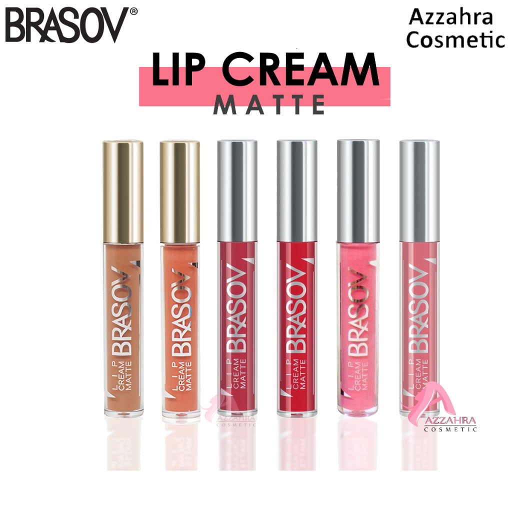 BRASOV Kosmetik / Makeup Lip Cream Matte 6 G No. 01 - 06 BPOM Fresh And Long Lasting Lip Cream XX-CT