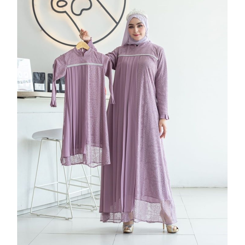AK - GAMIS MALIKA COUPLEAN IBU DAN ANAK GAMIS TASYA COUPLE GAMIS TILLE GLITER EVIOLA DRESS MEWAH ONE