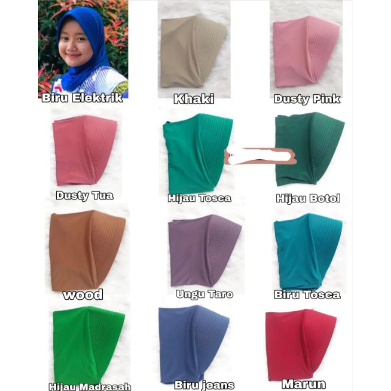 Hijab sport pet besar garis-garis