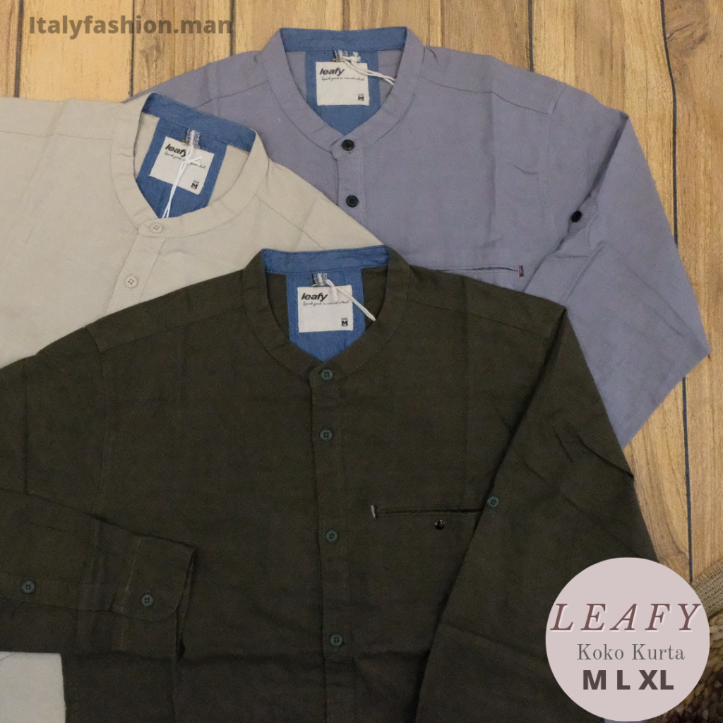 LEAFY Kemeja Koko Kemko Pria Panjang 251