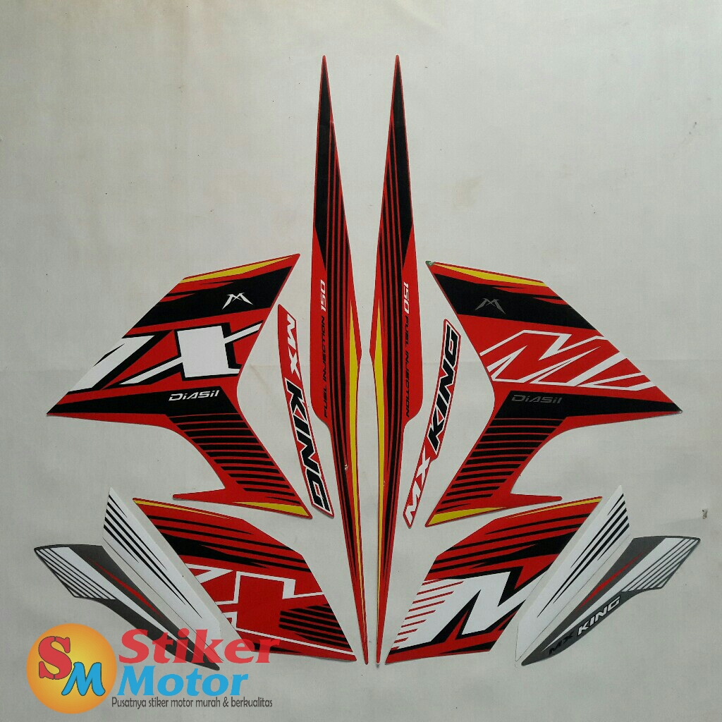 Sticker striping motor yamaha jupiter mx king 2022 merah