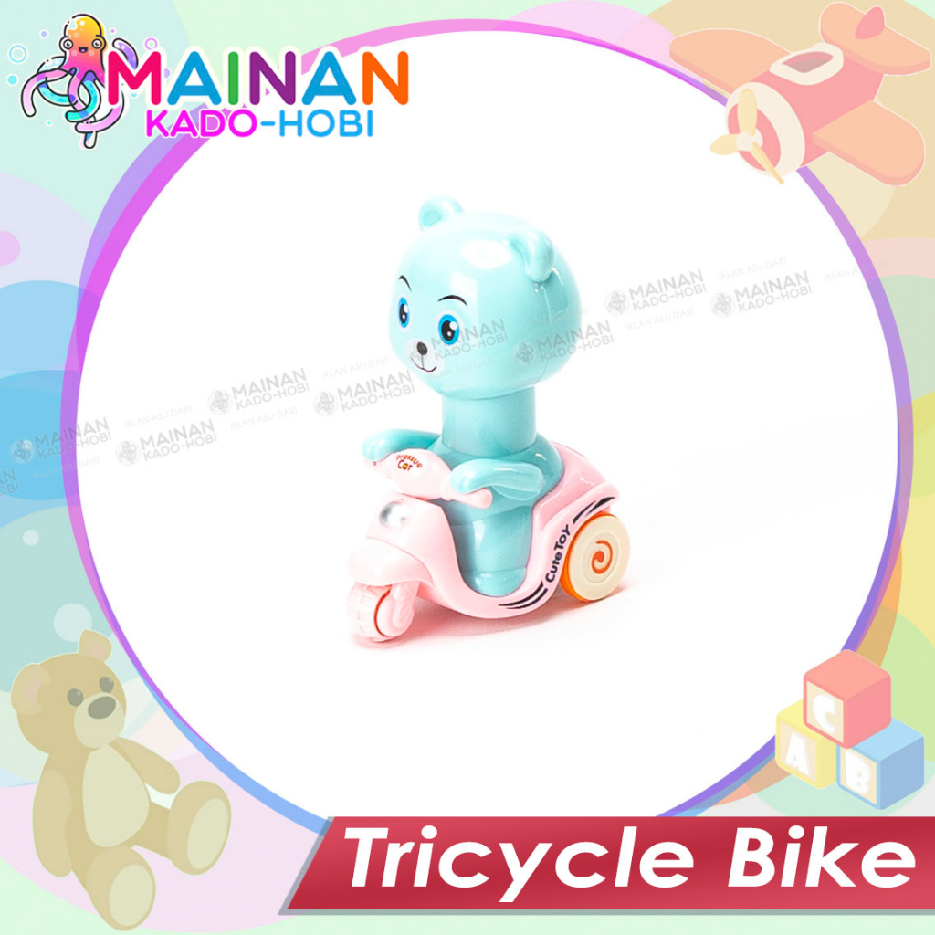 MAINAN ANAK KARAKTER ANIMAL PRESSURE CAR MOTOR VESPA RODA 3