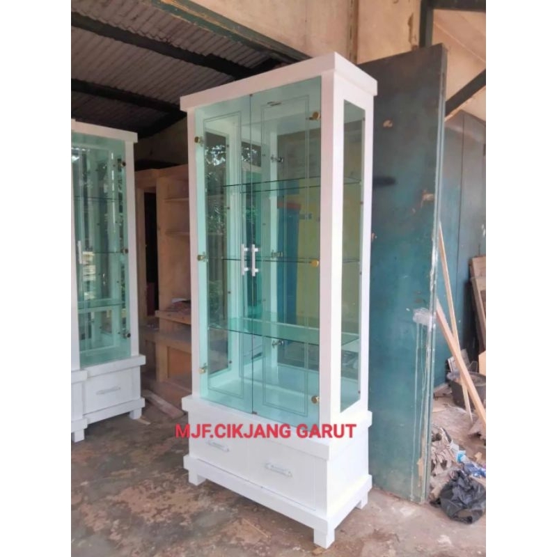 Lemari hias Rak pajangan Lemari kaca lemari boneka 1 pintu 2pintu;cikajang garut
