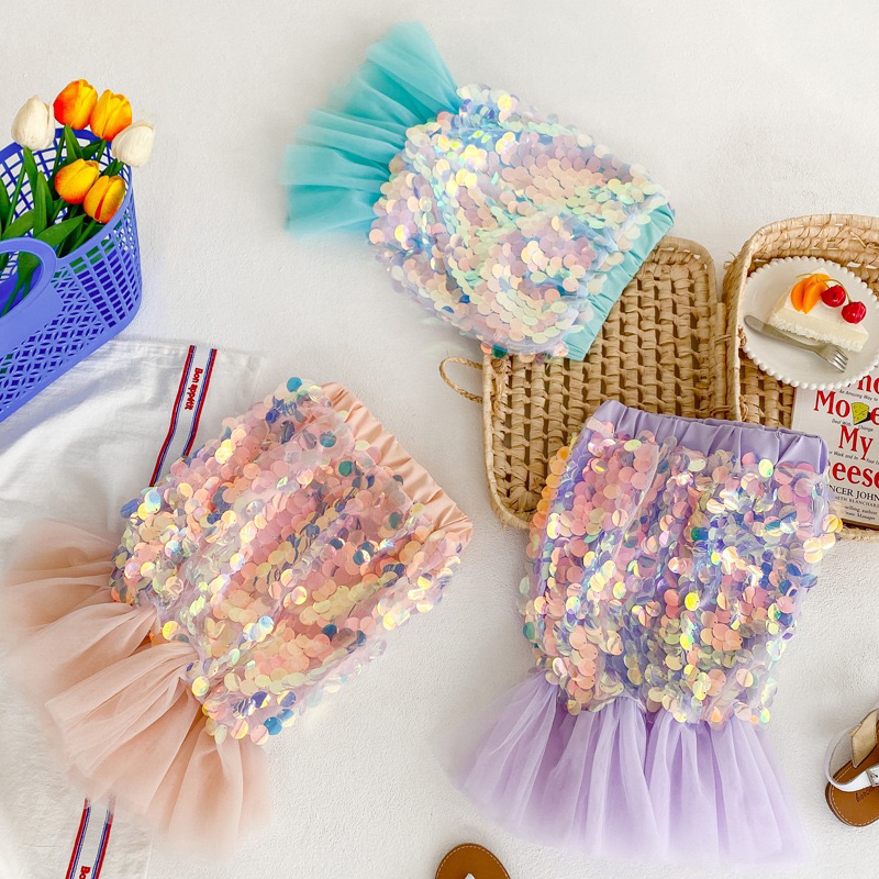 Mermaid Sprinkle Set/ Rok Mermaid Anak Perempuan/ Baju Princess Anak